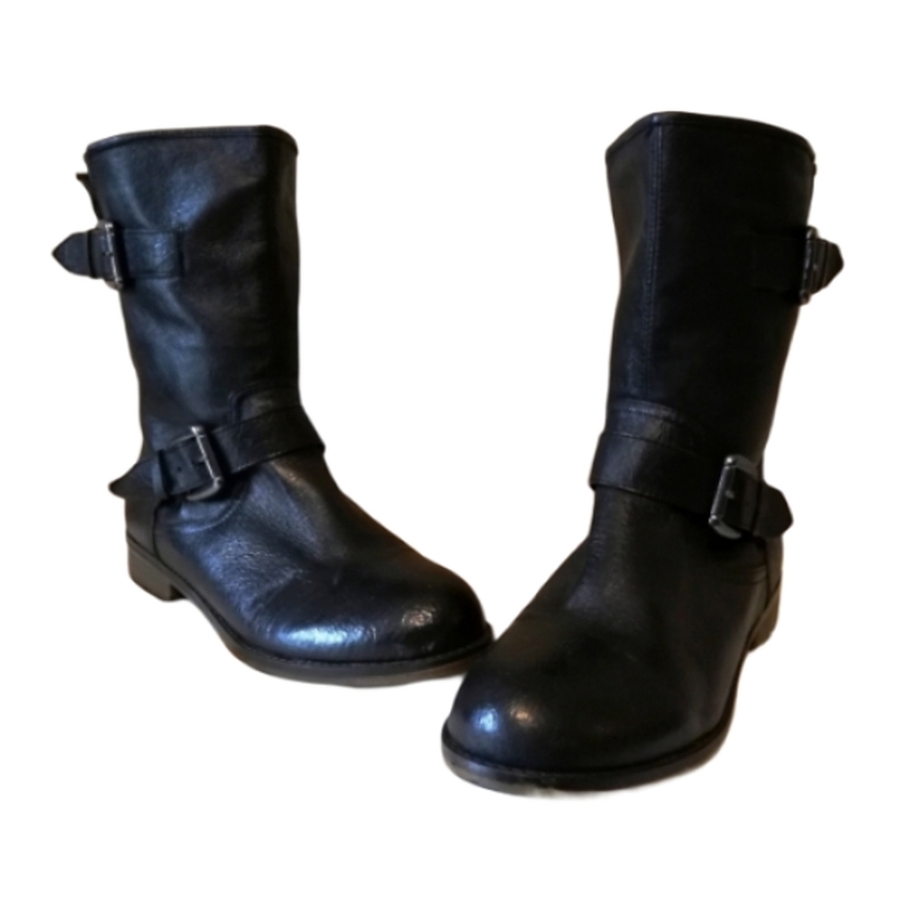 Steve Madden Temmpt Leather Moto Combat Boots